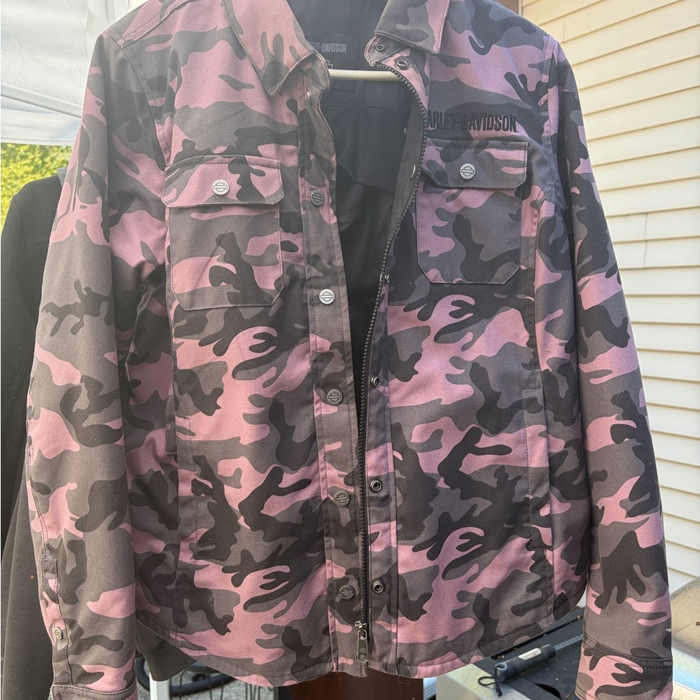 Women’s Harley Davidson Pink Camo Riding Shirt Jacket
